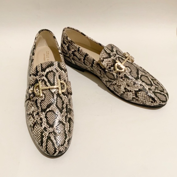 COLE HAAN Modern Classics Bit Loafer Python Rama Printed Leather Flat Shoes 9 - Picture 11 of 12
